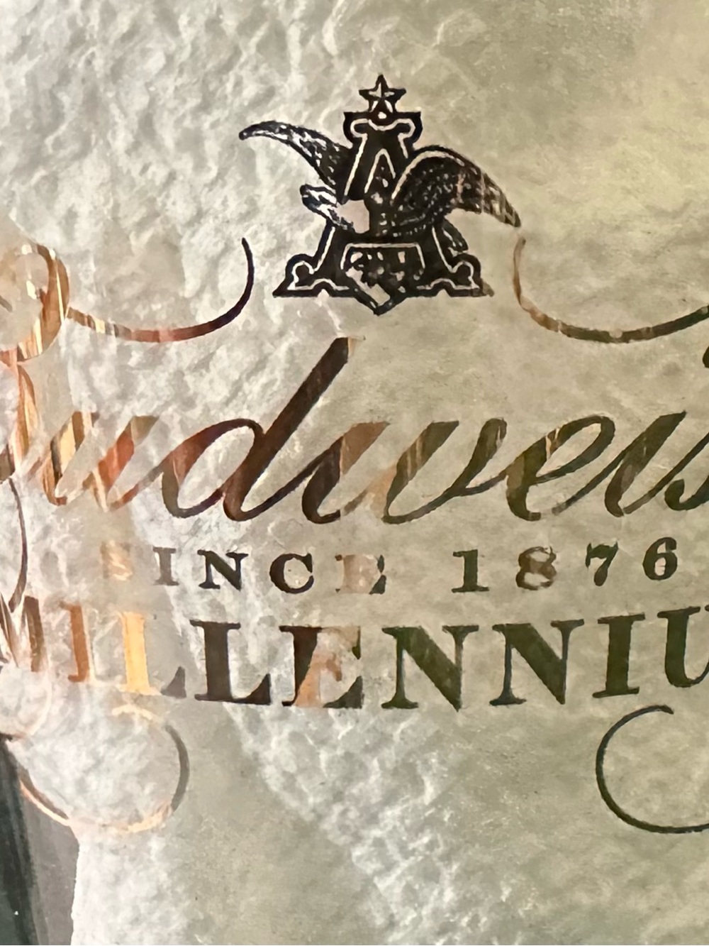 Budweiser Gold Script Decorative Label Accent